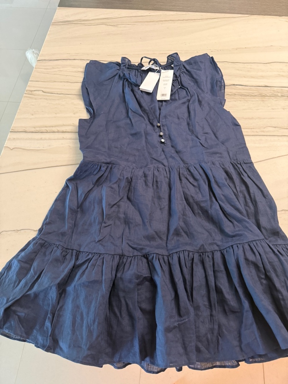 Veronica Beard Navy Blue zee  Midi Dress color marine. Size 6 nwt